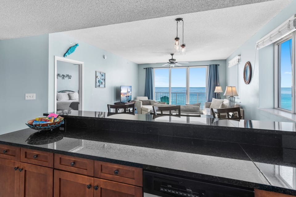 Well stocked and fully updated kitchen - perfect for preparing meals for your group with those Gulf Views!