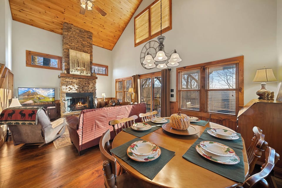 Seating for Six at the Dining Table, Plus Additional Seating at the Adjacent Kitchen Bar