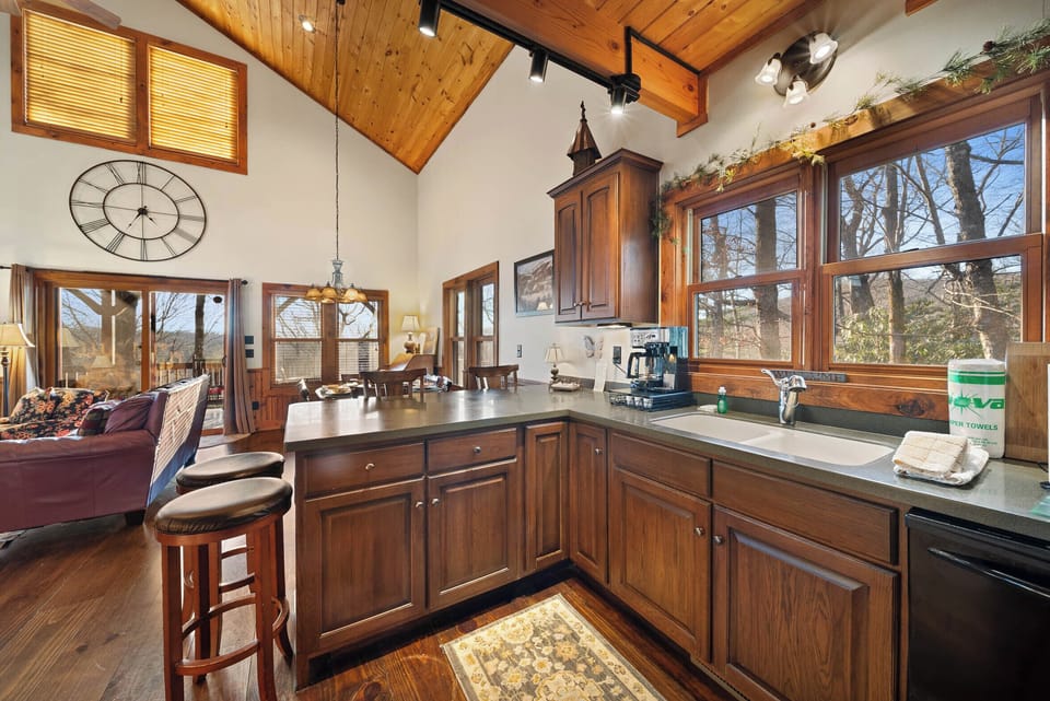 Kitchen and Adjacent Dining Area are Bright and Open