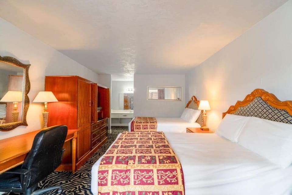 Settle in with ample storage, desk space, and warm lighting.
