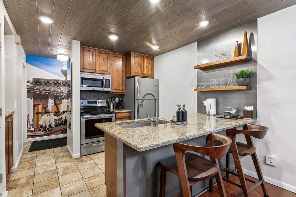 Full-size appliances and real counter space mean you can cook like you do at home, not just heat up takeout.