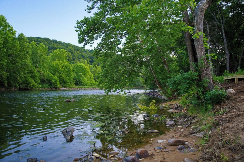 Riverfront beach area