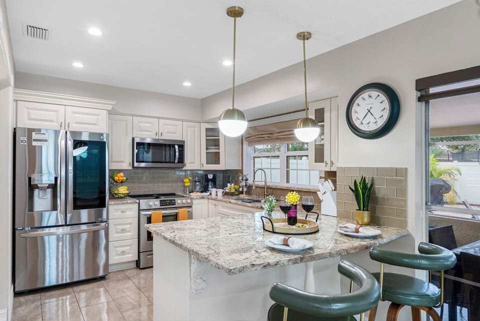 Polished kitchen ideal for entertaining guests
