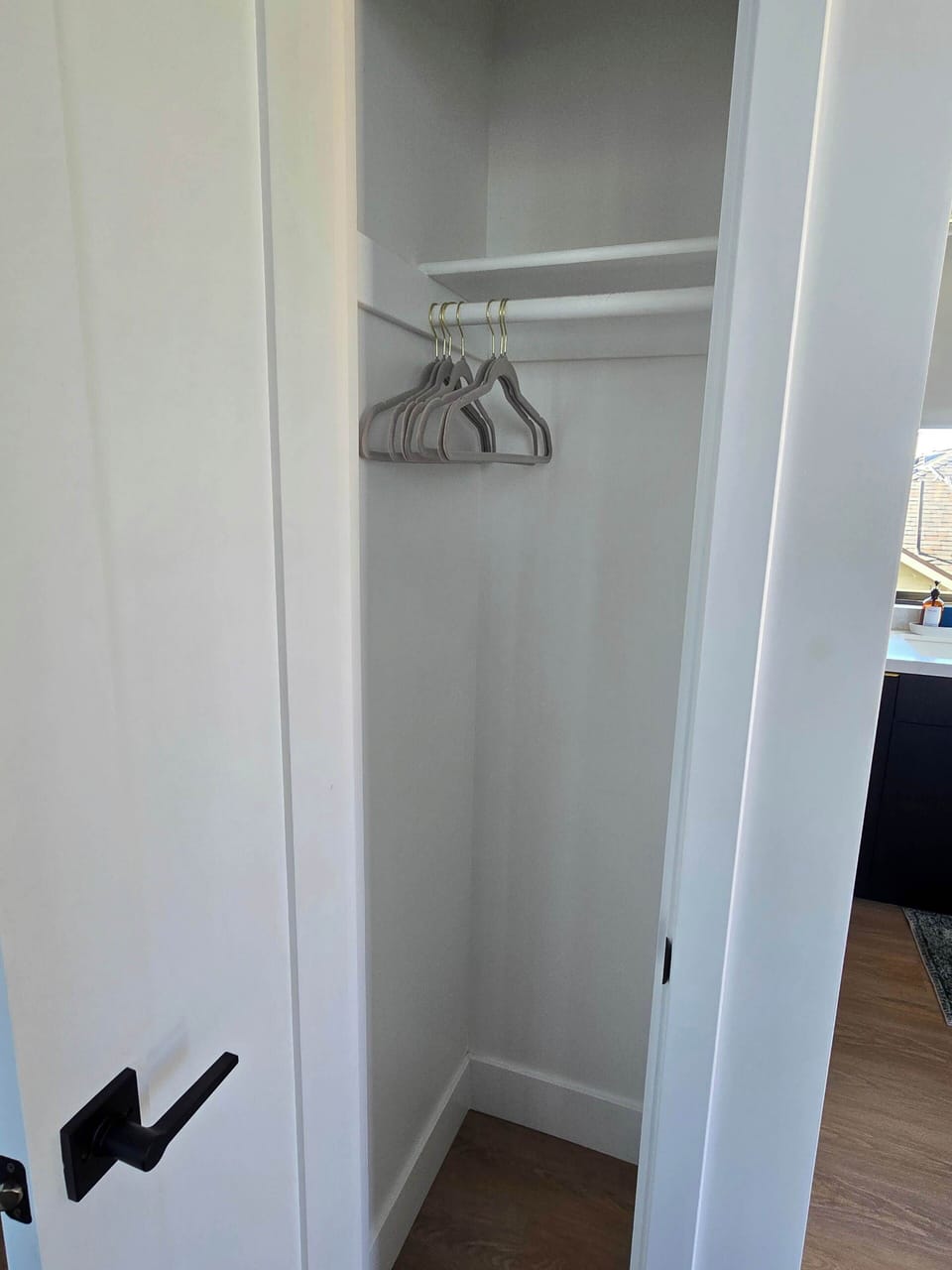Closet space for storage in the living area