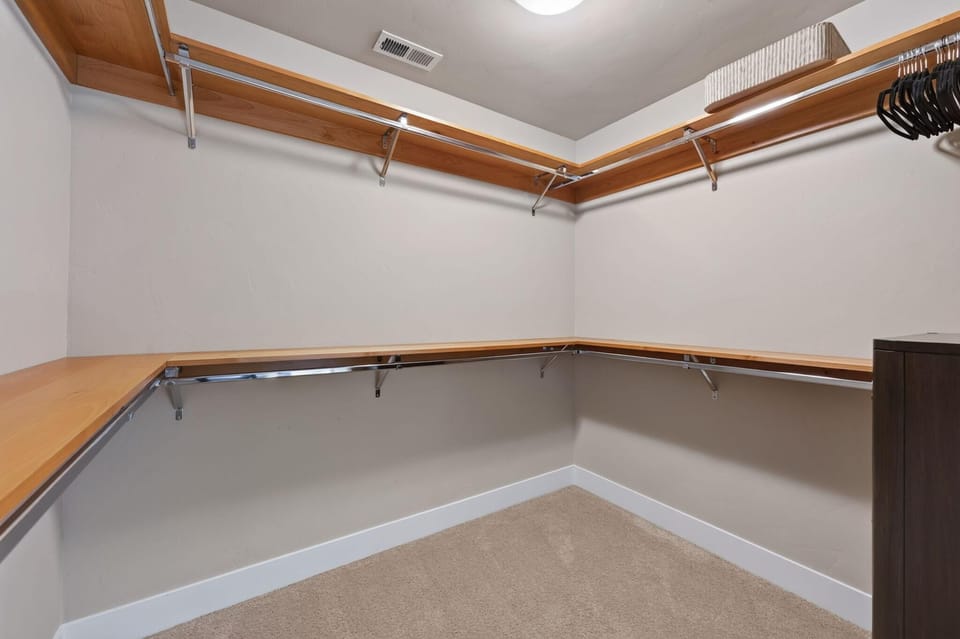 So much closet storage in this ensuite bathroom