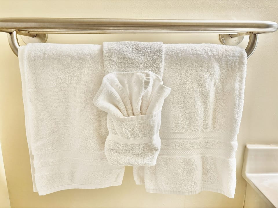 Professionally laundered bath towels