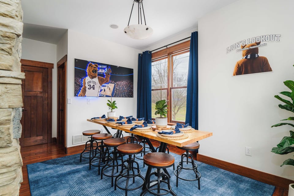 Dedicated dining space with seating for the whole group — perfect for meals, planning the day, or late-night conversations.