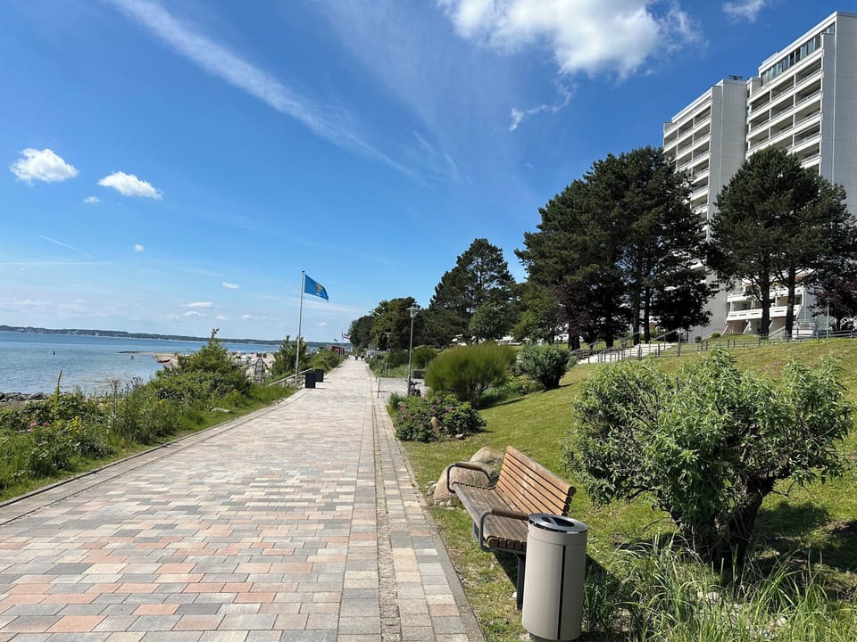 Relax by the beach along this charming promenade.