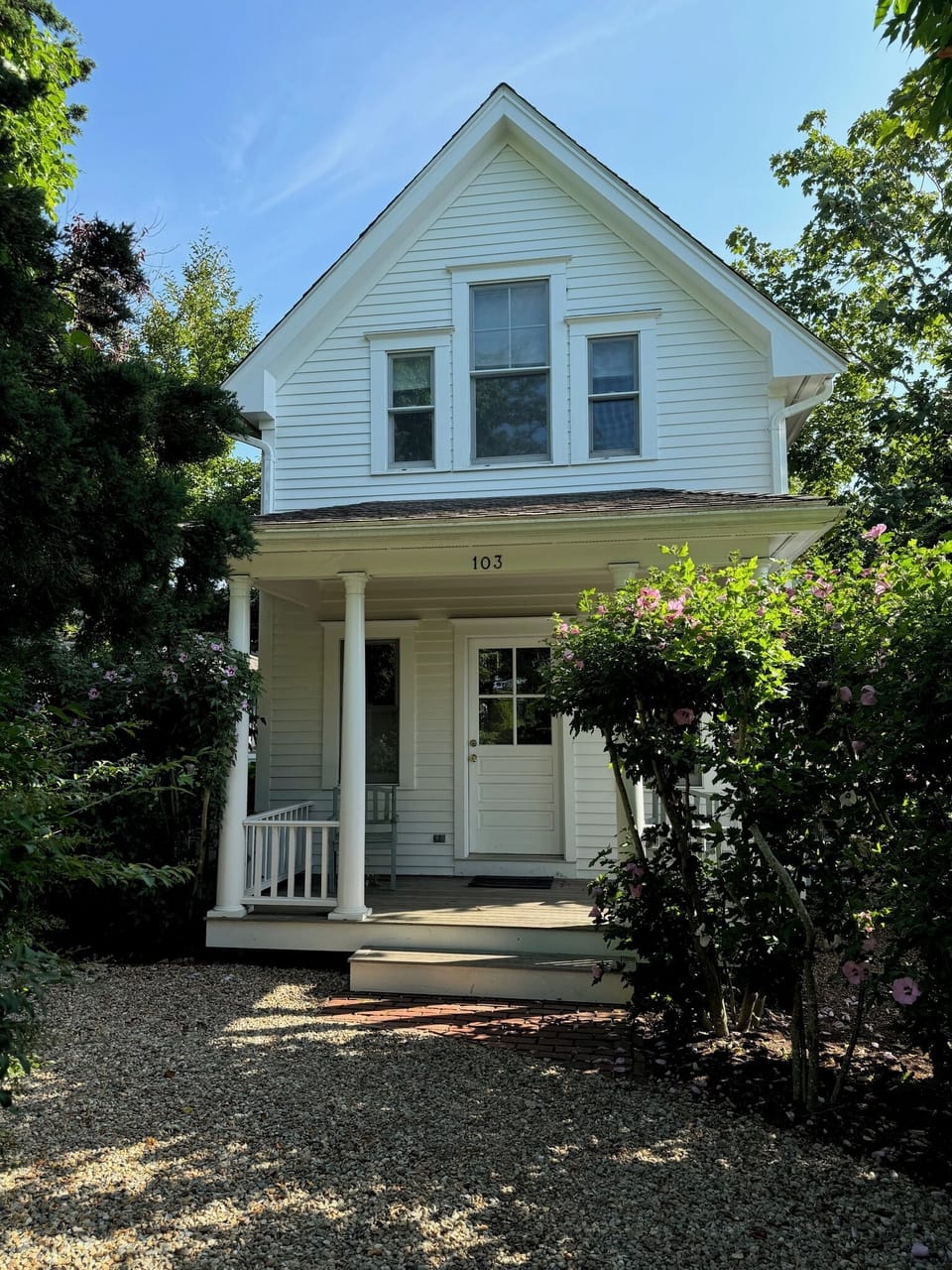 View of the front porch facing the street. 