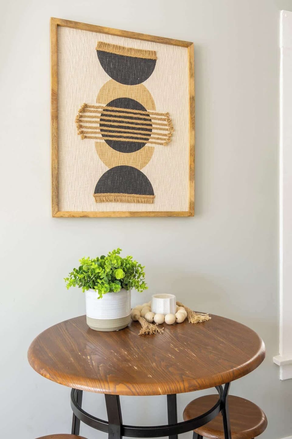 Enjoy your coffee and croissant sitting up at the stylish café style table 