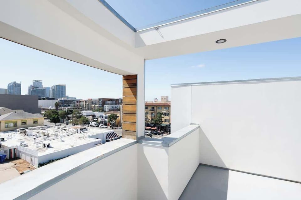 Slide open the glass doors and step out onto the sunny balcony