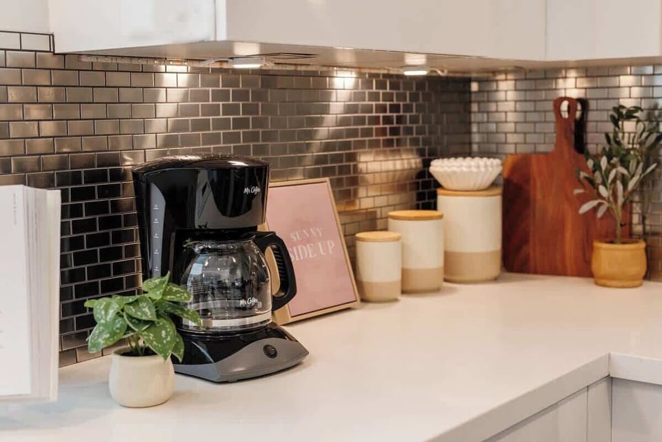 Start your mornings with a coffee or cross the road to Starbucks for your favorite brew