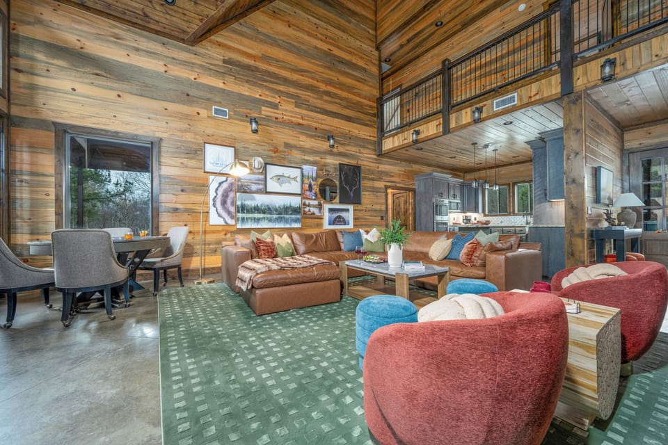 Living Room: Embrace relaxation in style with vibrant seating and rustic charm in stunning surroundings!