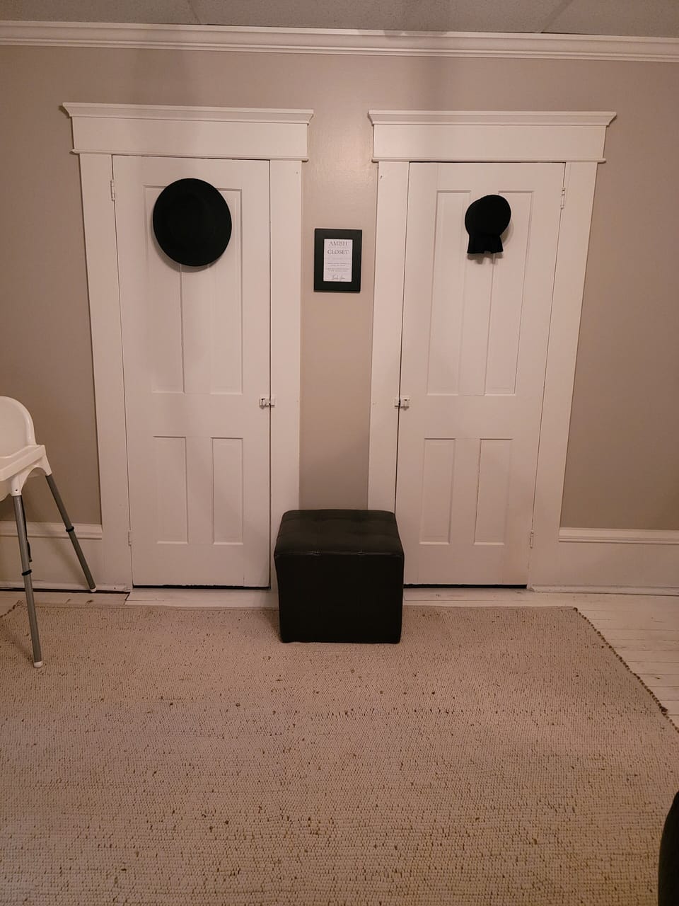 This is our Amish closet/nursery.
It is a walk through room to the king room