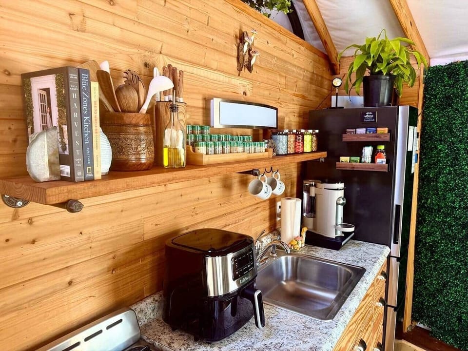Fully stocked kitchenette