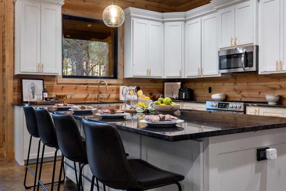 Our fully stocked kitchen features high-end appliances and a milkshake machine, making it the perfect hub for group meals and sweet treats.