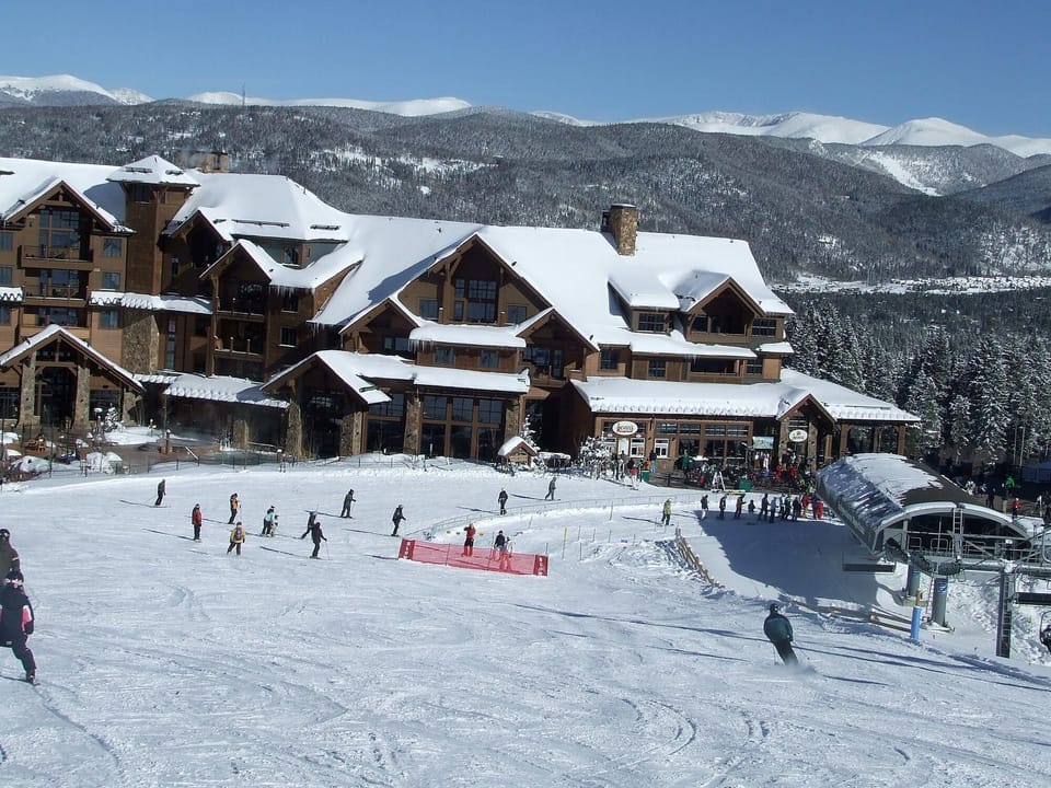 Right on the slope to ski out and back in