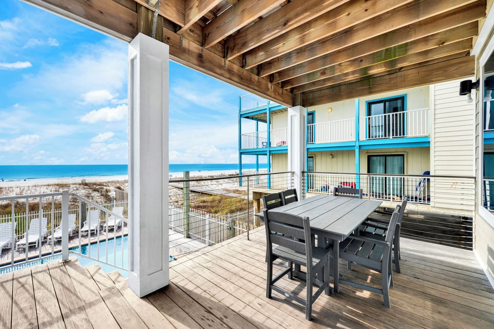 Extend meals outdoor under the covered balcony
