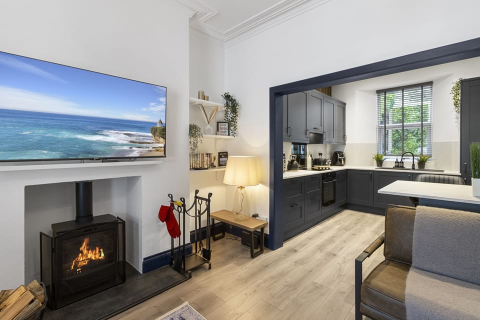 Cosy up in front of the log burner in the living space