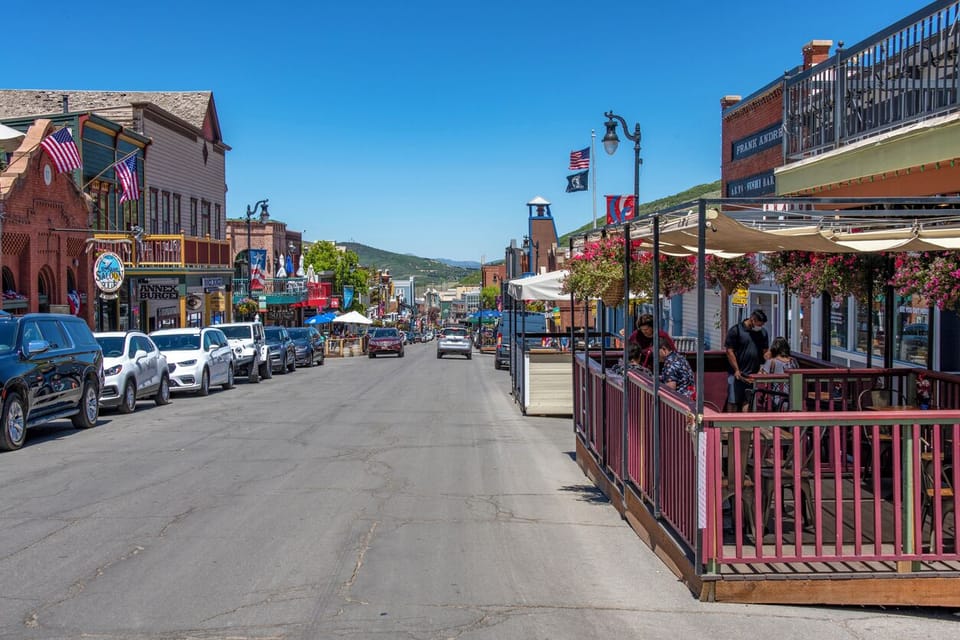 Historic MainStreet features charming storefronts, and outdoor summer dining.