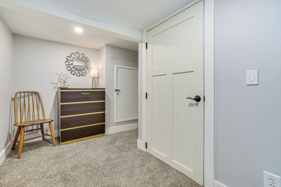 There is a closet nook around that corner as well for more luggage storage.