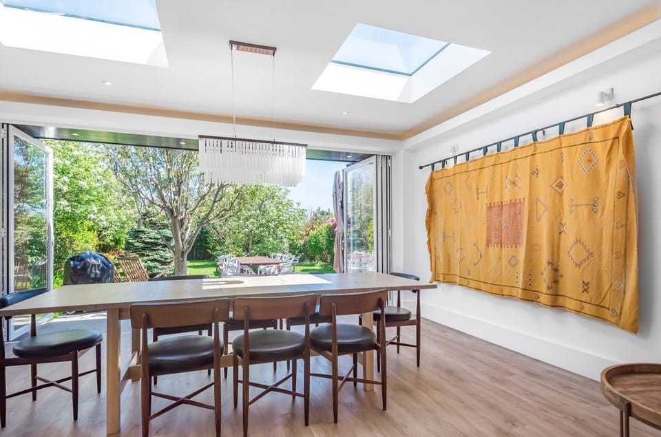 Modern open plan living and dining area
