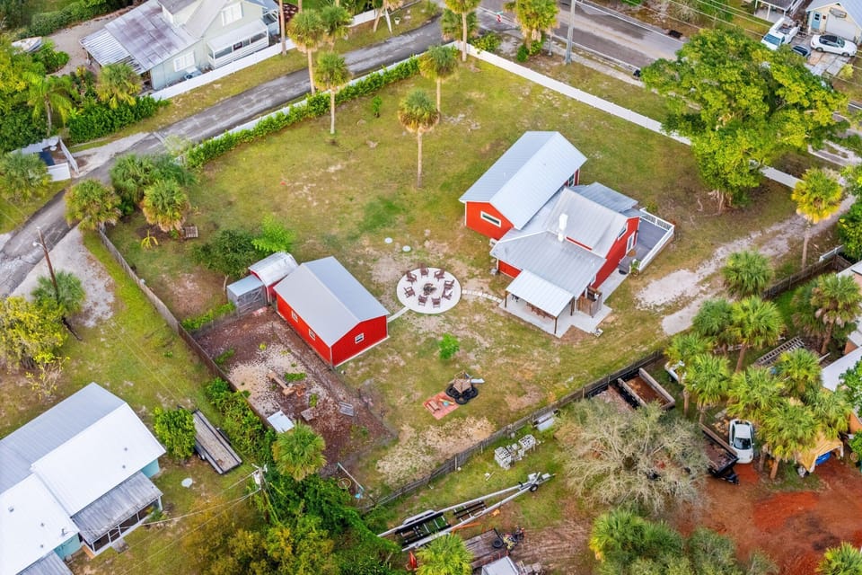 Bird's eye view of the house