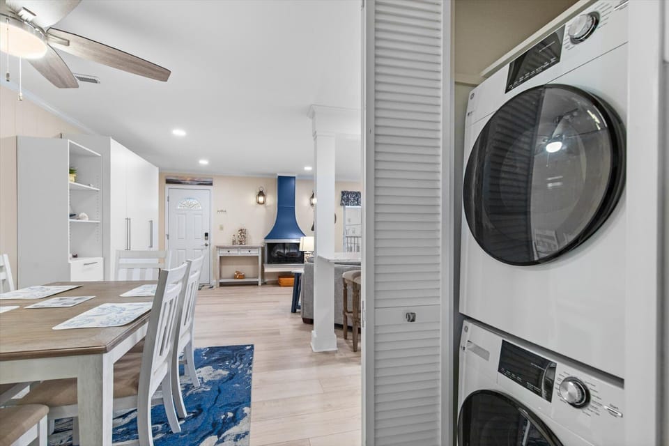 All the comforts of home, including laundry!
