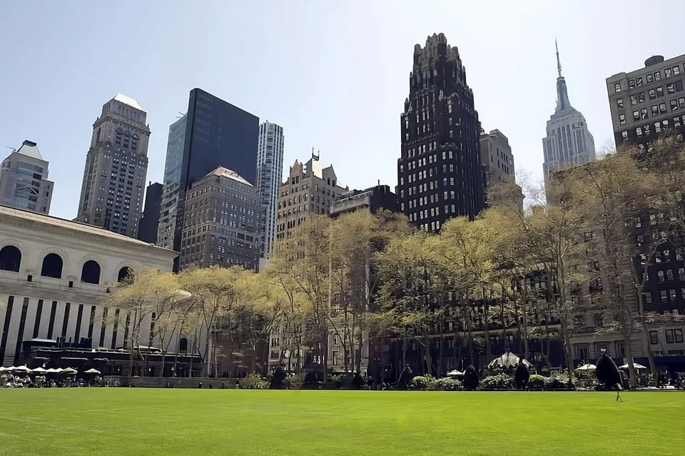 Stroll across open green lawns for a refreshing break.