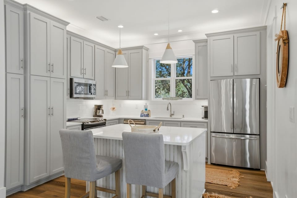 Kitchen island offers additional seating