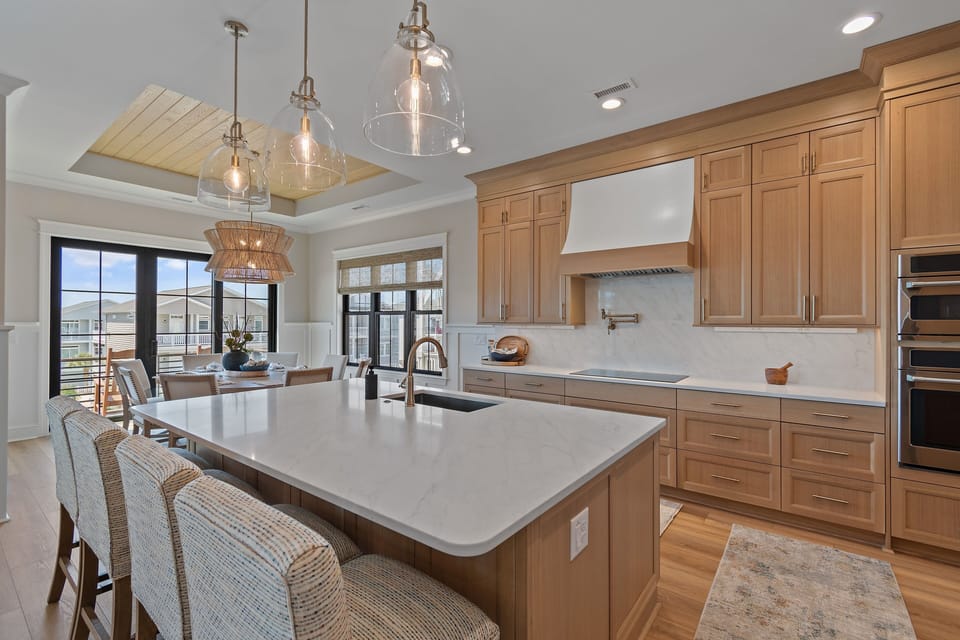 Beautiful rift-cut white oak cabinets. 