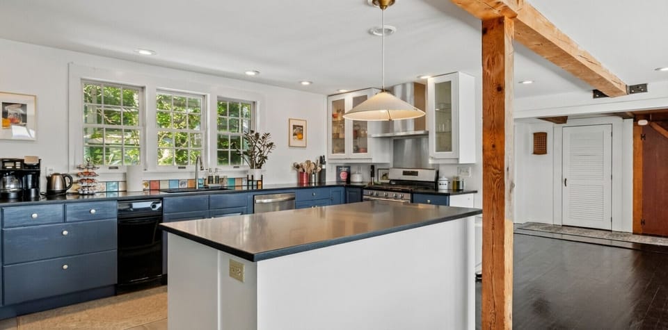 This kitchen was built for groups: a huge island, tons of counter space, and the easiest setup for cooking with friends