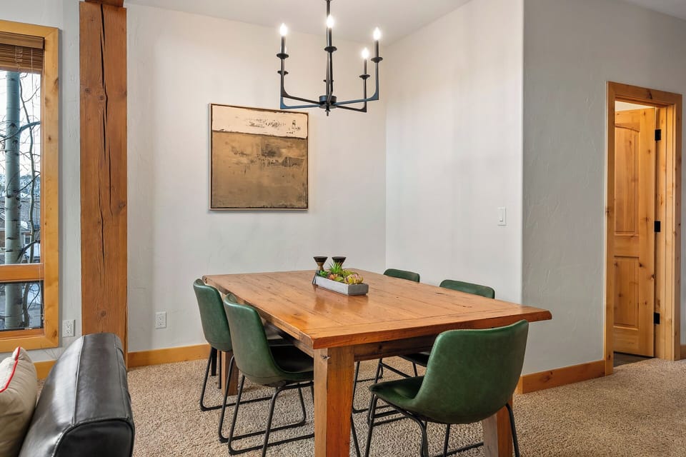 Dining table with seating for six
