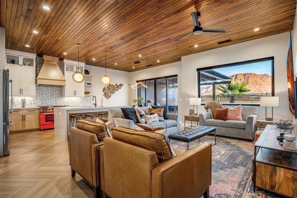 Living room and kitchen