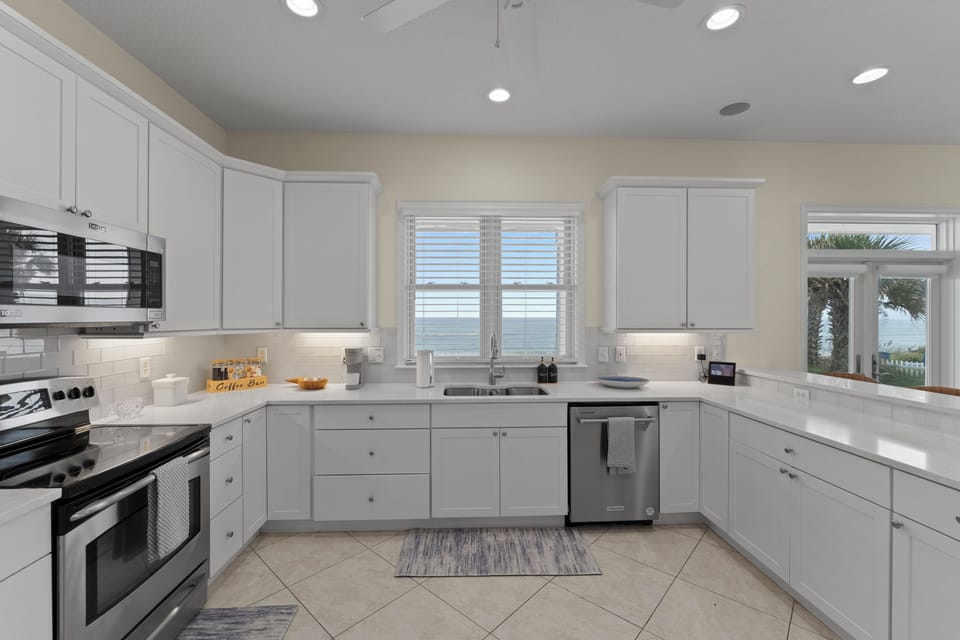 Fully stocked kitchen with ocean views. Cook, gather, and entertain with ease.