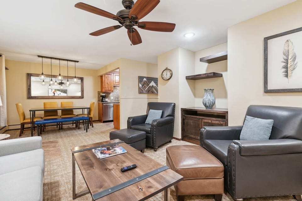 Spacious living room with a comfy memory foam sleeper sofa.