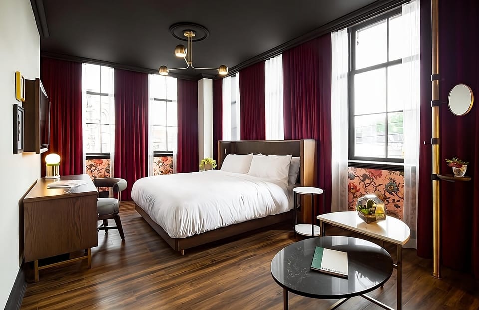 Settle into a sunlit bedroom with boutique-hotel style comforts.