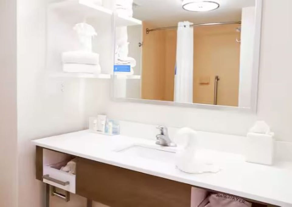 Enjoy extra counter space for toiletries and daily routines.