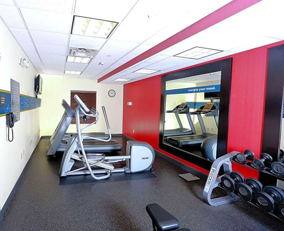 Keep your routine going with cardio machines and free weights.