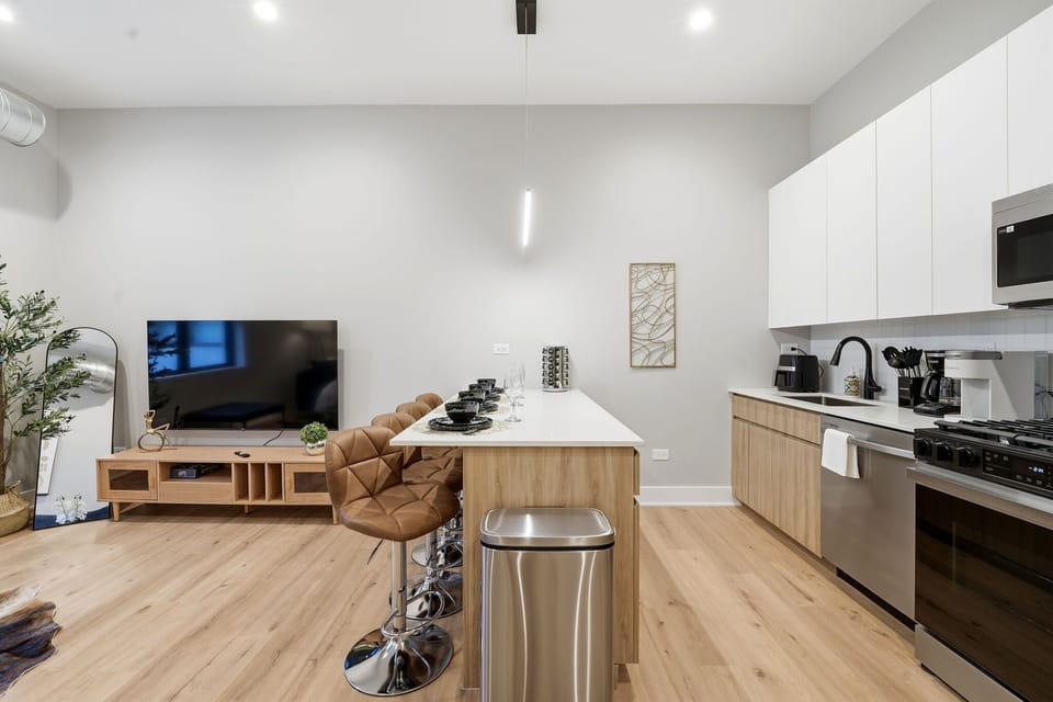 Spacious kitchen designed for easy prep, serving & clean-up