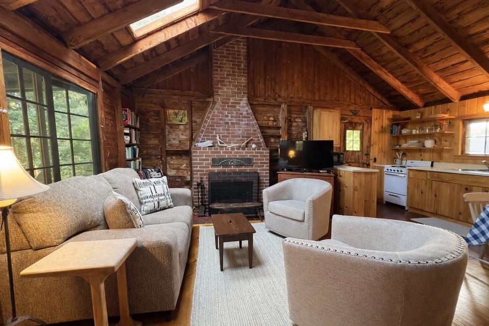 The very spacious open living, dining, kitchen area.