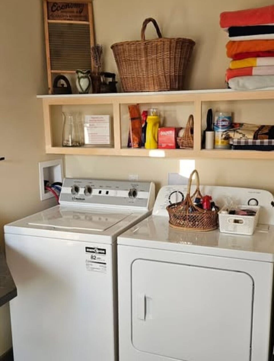 There is a new washer and dryer in the accessible bathroom downstairs. 
