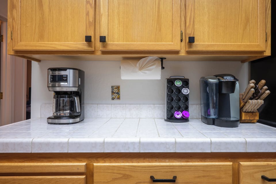 Coffee station and prep space for easy mornings