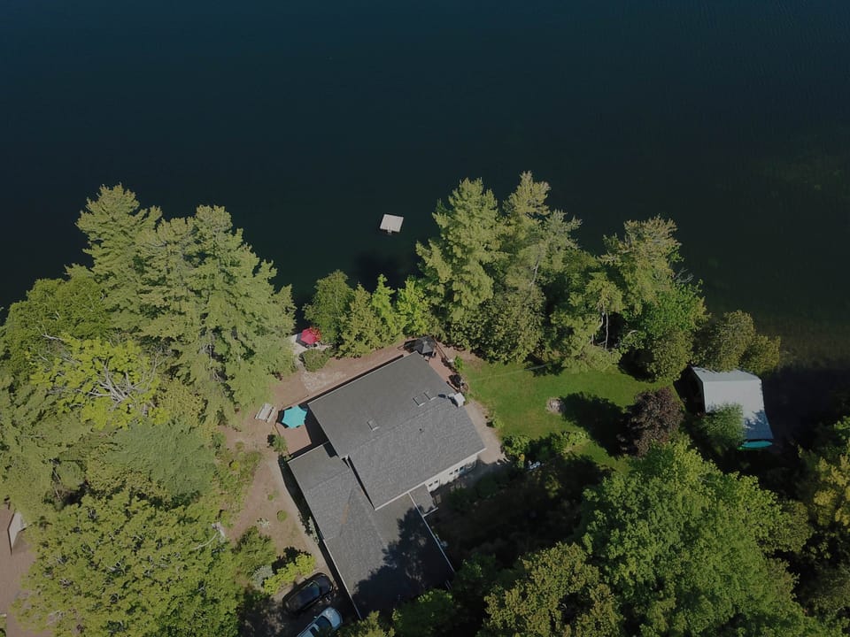 Drone shot of the property