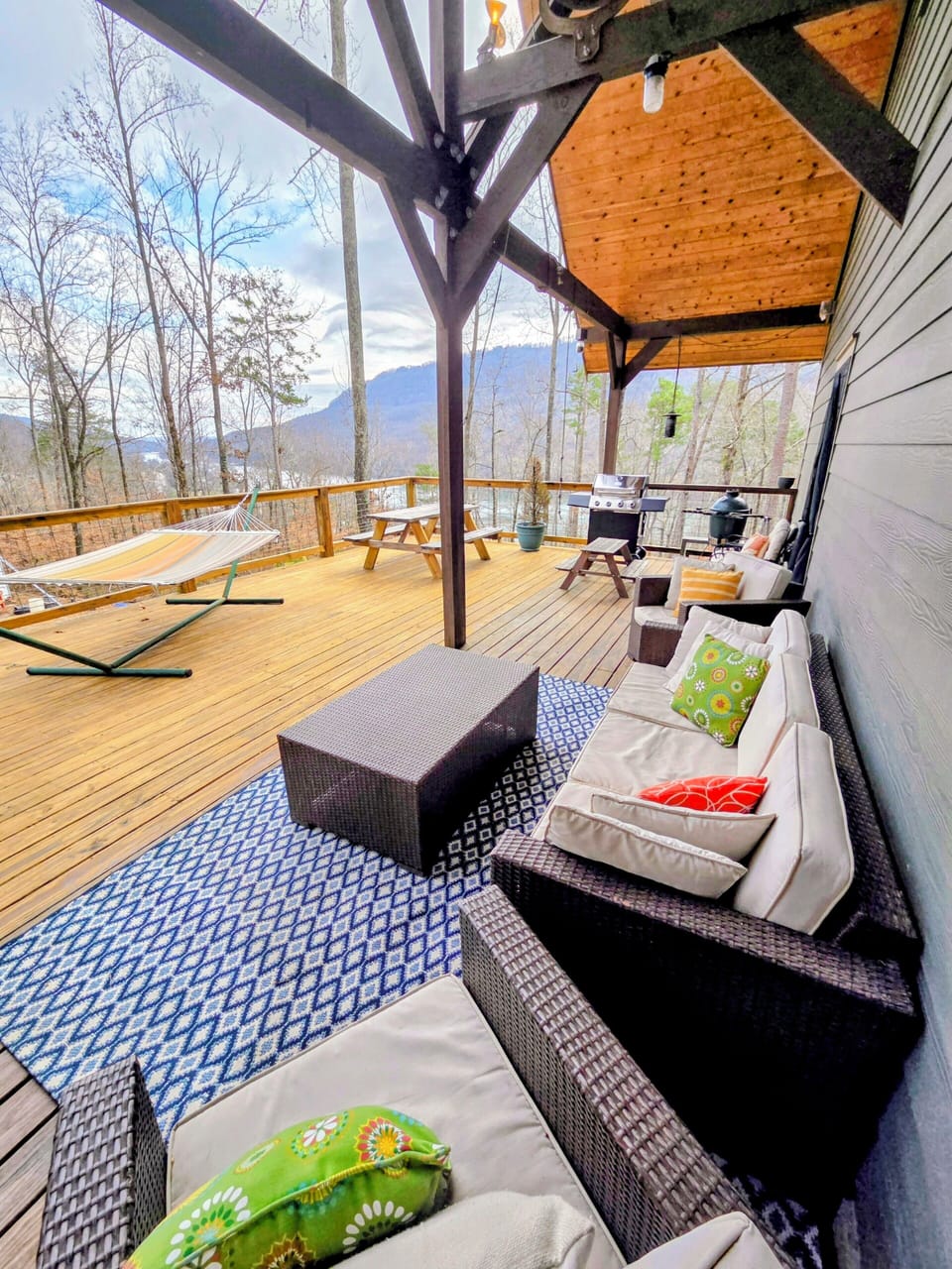 Relax on our spacious deck with incredible views of the Tennessee River Gorge