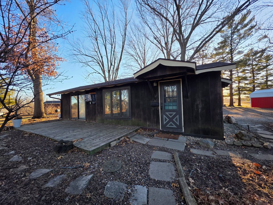 The Casita is nestled among the trees on the edge of town