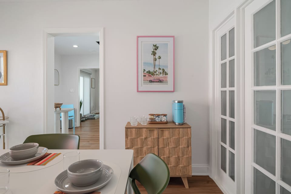 Dining Area with coffee machin
