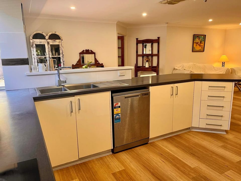 Spacious kitchen with separate pantry, fridge/freezer, microwave, air fryer etc