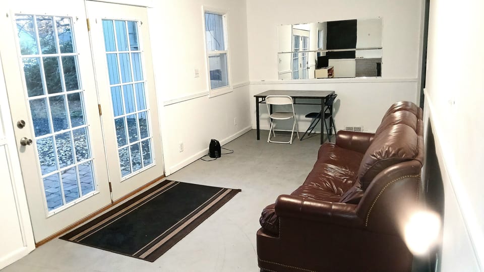 Sunroom with queen sofa bed