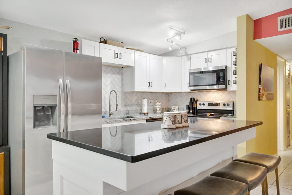 Kitchen and dining space designed for easy hosting